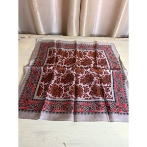 Vintage 60s Macclesfield Pure Silk Paisley Scarf — Woven in England